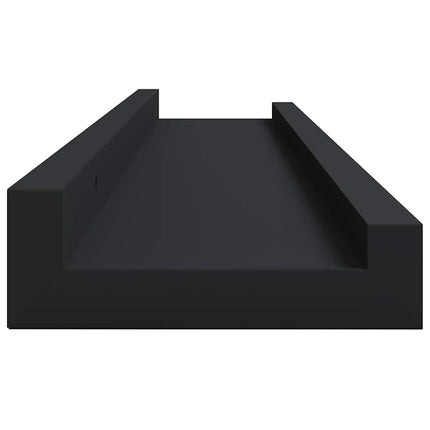Picture Frame Ledge Shelves 2 pcs Black 23.6"x3.5"x1.2" MDF