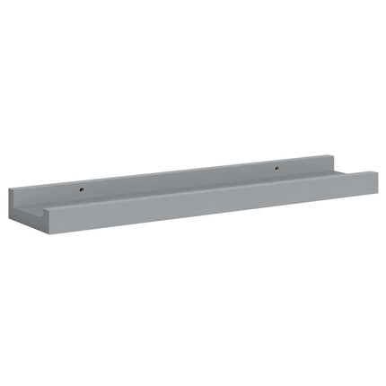 Picture Frame Ledge Shelves 2 pcs Gray 15.7"x3.5"x1.2" MDF