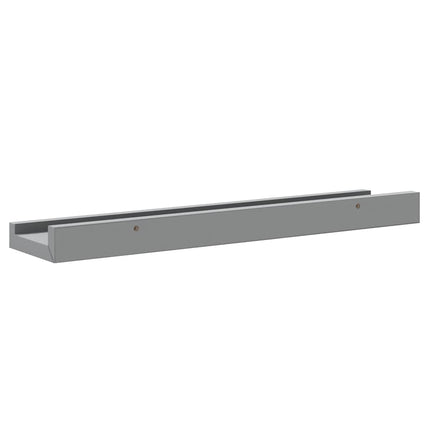 Picture Frame Ledge Shelves 2 pcs Gray 15.7"x3.5"x1.2" MDF