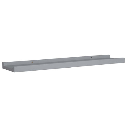 Picture Frame Ledge Shelves 2 pcs Gray 23.6"x3.5"x1.2" MDF