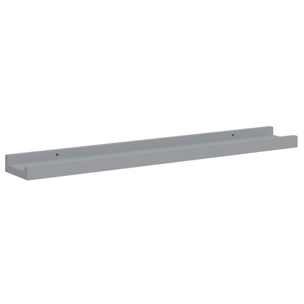 Picture Frame Ledge Shelves 2 pcs Gray 23.6"x3.5"x1.2" MDF