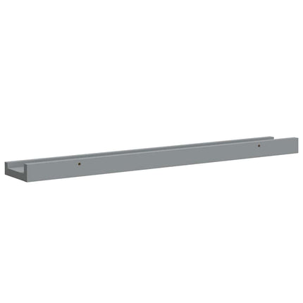 Picture Frame Ledge Shelves 2 pcs Gray 23.6"x3.5"x1.2" MDF