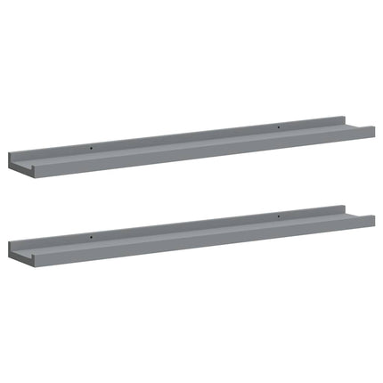 Picture Frame Ledge Shelves 2 pcs Gray 31.5"x3.5"x1.2" MDF
