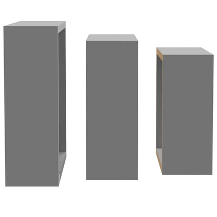 Wall Cube Shelves 3 pcs Gray MDF