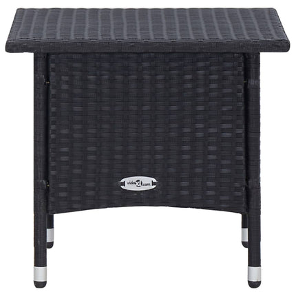 2 Piece Patio Lounge Set with Cushions Poly Rattan Black