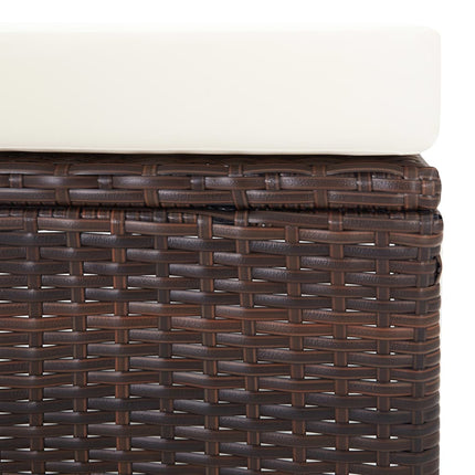 2 Piece Patio Lounge Set with Cushions Poly Rattan Brown