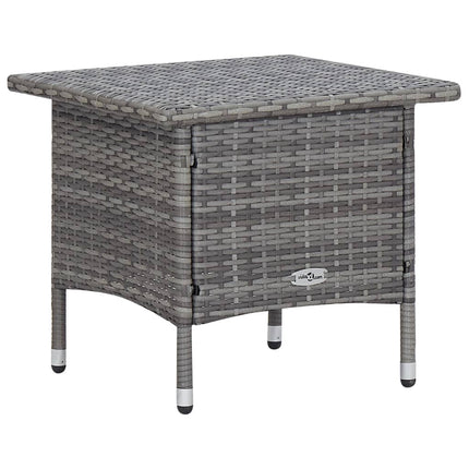 2 Piece Patio Lounge Set with Cushions Poly Rattan Gray