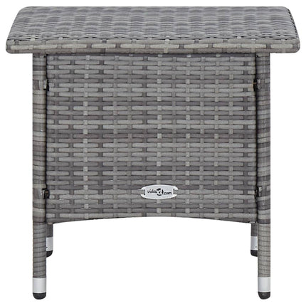 2 Piece Patio Lounge Set with Cushions Poly Rattan Gray