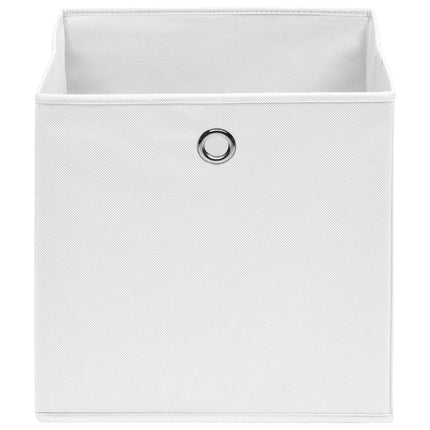 Storage Boxes 10 pcs Non-woven Fabric 11"x11"x11" White