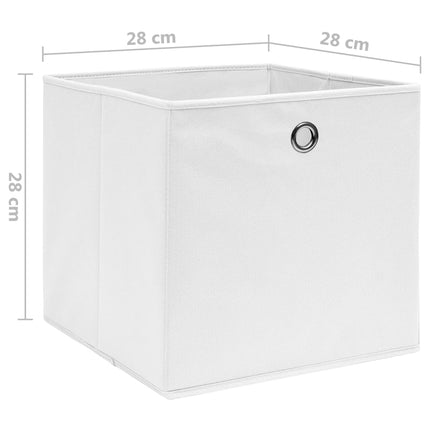 Storage Boxes 10 pcs Non-woven Fabric 11"x11"x11" White