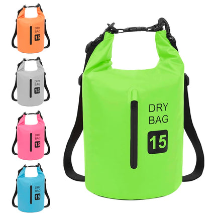 Dry Bag with Zipper Green 4 gal PVC