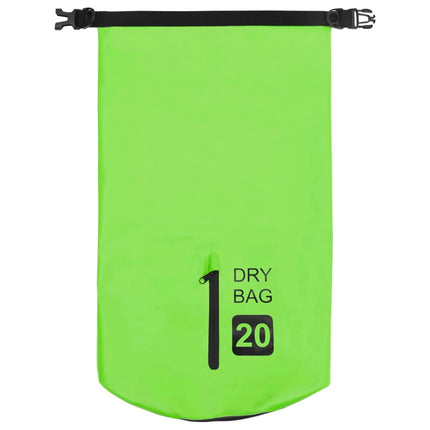 Dry Bag with Zipper Green 5.3 gal PVC