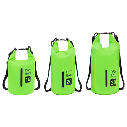 Dry Bag with Zipper Green 7.9 gal PVC