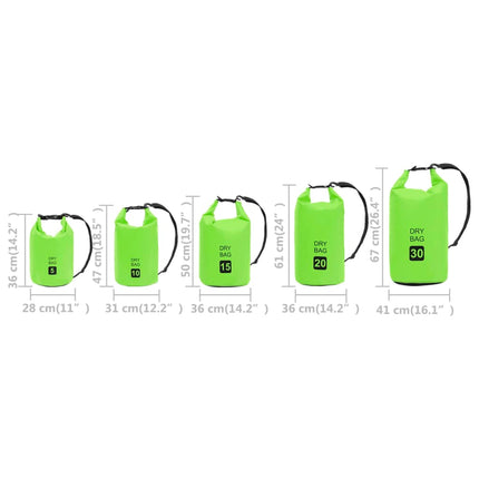 Dry Bag Green 5.3 gal PVC