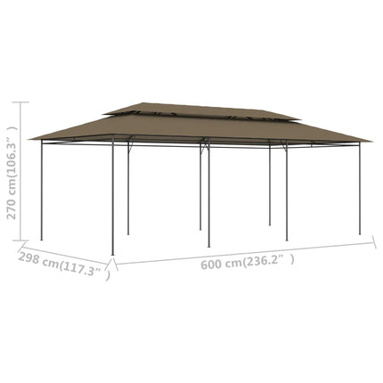 Gazebo 236.2"x117.3"x106.3" Taupe 0.6 oz/ft²