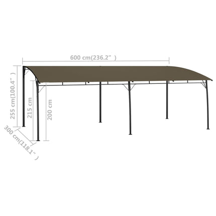 Garden Sunshade Awning 19.7'x9.8'x8.4'Taupe