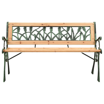 Patio Bench 48" Cast Iron and Solid Firwood