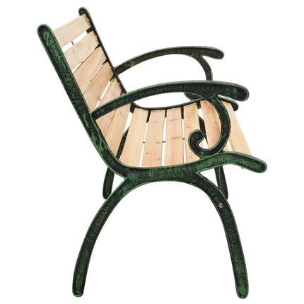 Patio Bench 48.4" Cast Iron and Solid Firwood