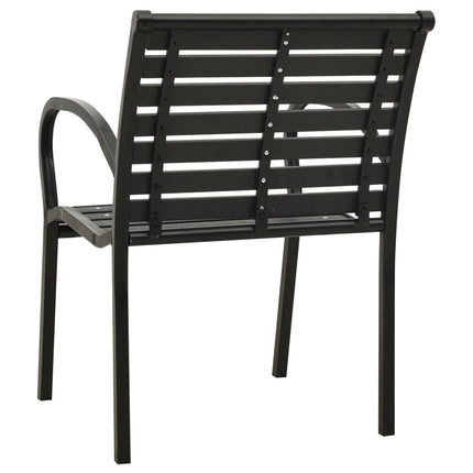 Patio Chairs 2 pcs Steel and WPC Black