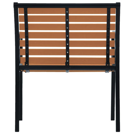 Patio Chairs 2 pcs Steel and WPC Black and Brown