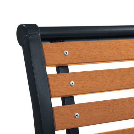 Patio Chairs 2 pcs Steel and WPC Black and Brown