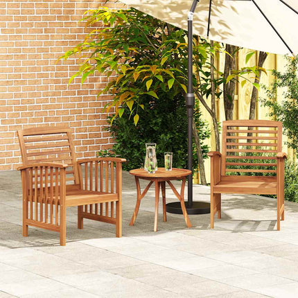 Patio Chairs 2 pcs Solid Acacia Wood