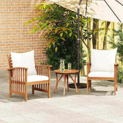 Patio Chairs with Cushions 2 pcs Solid Acacia Wood
