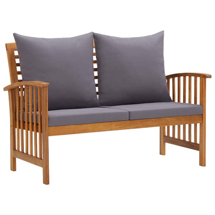 2 Piece Patio Lounge Set with Cushions Solid Acacia Wood
