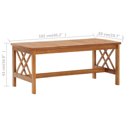 Coffee Table 40.2"x19.7"x16.9" Solid Acacia Wood