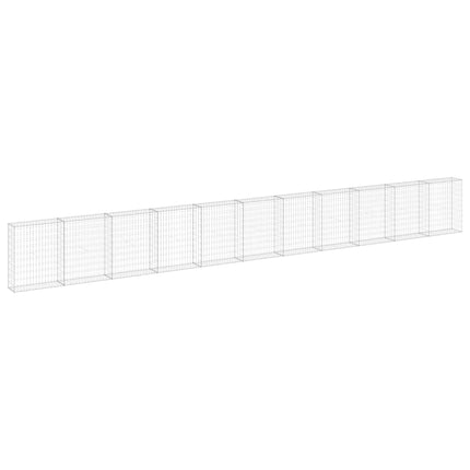 Gabion Wall with Covers Galvanized Steel 354.3"x11.8"x39.4
