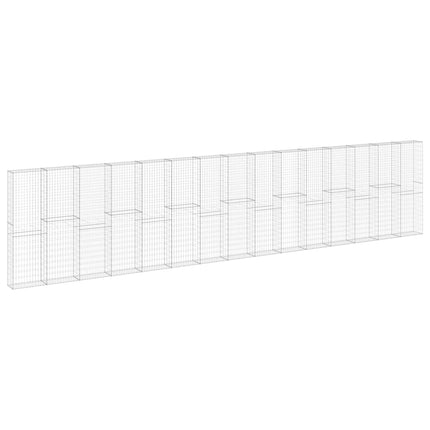 Gabion Wall with Covers Galvanized Steel 354.3"x11.8"x78.7