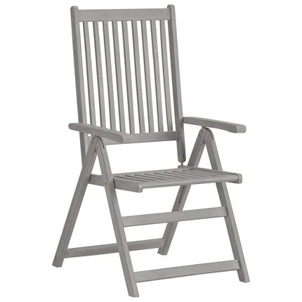 Patio Reclining Chairs 3 pcs Gray Solid Acacia Wood