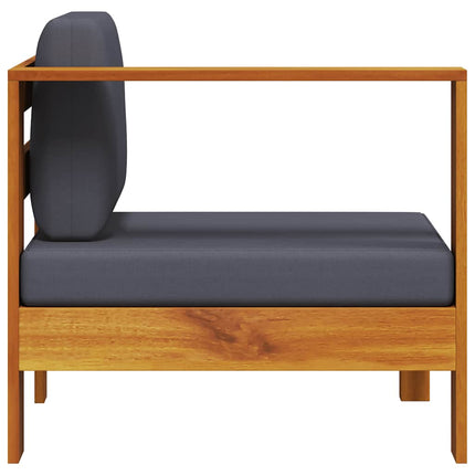Middle Sofa with 1 Armrest Dark Gray Solid Acacia Wood