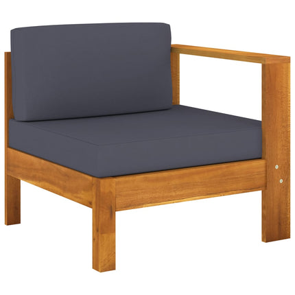 Middle Sofa with 1 Armrest Dark Gray Solid Acacia Wood
