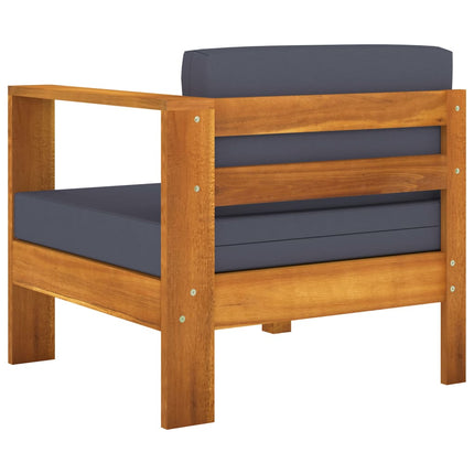 Middle Sofa with 1 Armrest Dark Gray Solid Acacia Wood