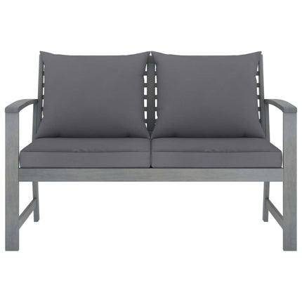 4 Piece Patio Lounge Set with Cushions Solid Acacia Wood