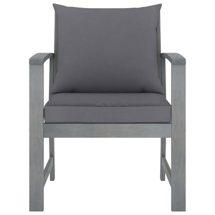 4 Piece Patio Lounge Set with Cushions Solid Acacia Wood