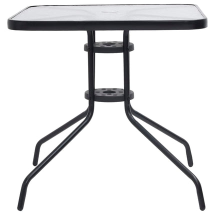 Patio Table Black 27.6"x27.6"x27.6" Steel