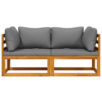 Sectional Corner Sofas 2 pcs with Cushions Dark Gray