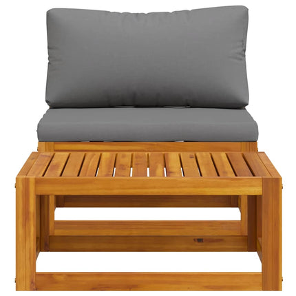2 Piece Patio Sofa Set with Cushion Solid Acacia Wood