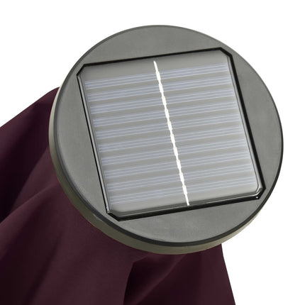 Garden Parasol with LED Lights Bordeaux Red 78.7"x83.1" Aluminum