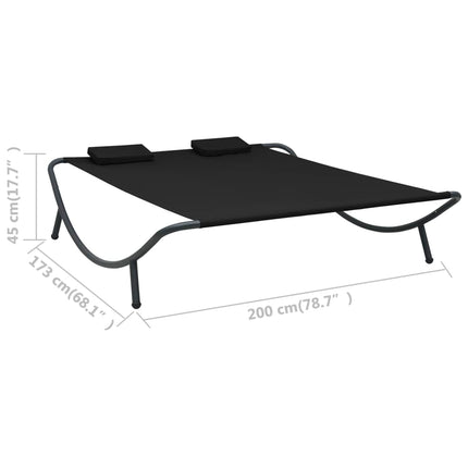 Patio Lounge Bed Fabric Black