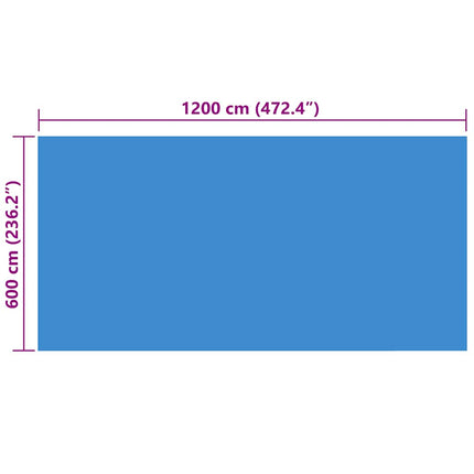 Rectangular Pool Cover 472.4"x236.2" PE Blue