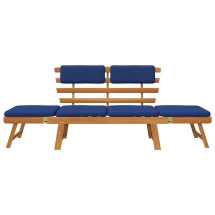 Patio Bench with Cushions 2-in-1 74.8" Solid Acacia Wood