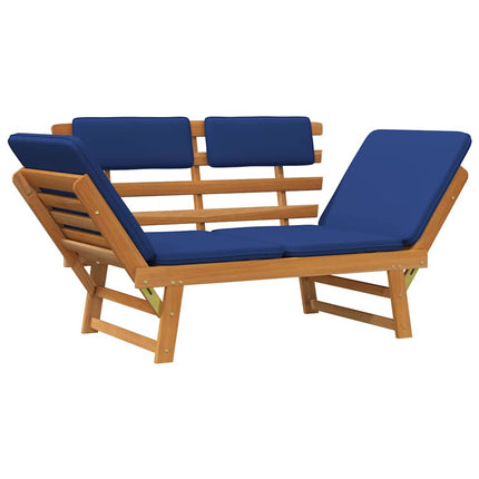 Patio Bench with Cushions 2-in-1 74.8" Solid Acacia Wood