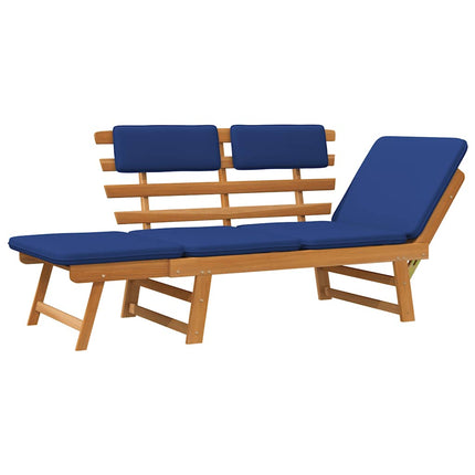 Patio Bench with Cushions 2-in-1 74.8" Solid Acacia Wood