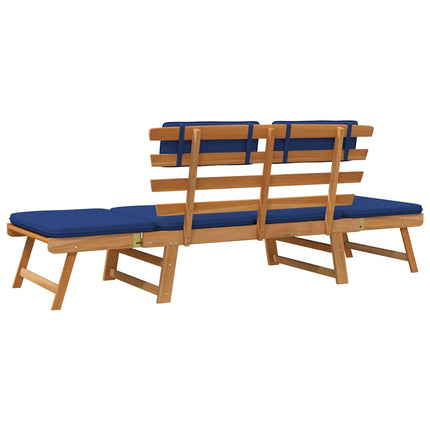 Patio Bench with Cushions 2-in-1 74.8" Solid Acacia Wood