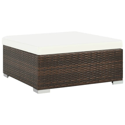 6 Piece Patio Lounge Set with Cushions Poly Rattan Brown
