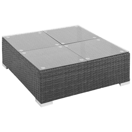 6 Piece Patio Lounge Set with Cushions Poly Rattan Black