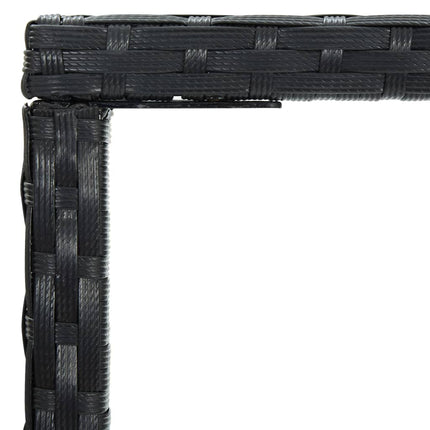 Patio Bar Table Black 27.6"x27.6"x43.3" Poly Rattan and Glass